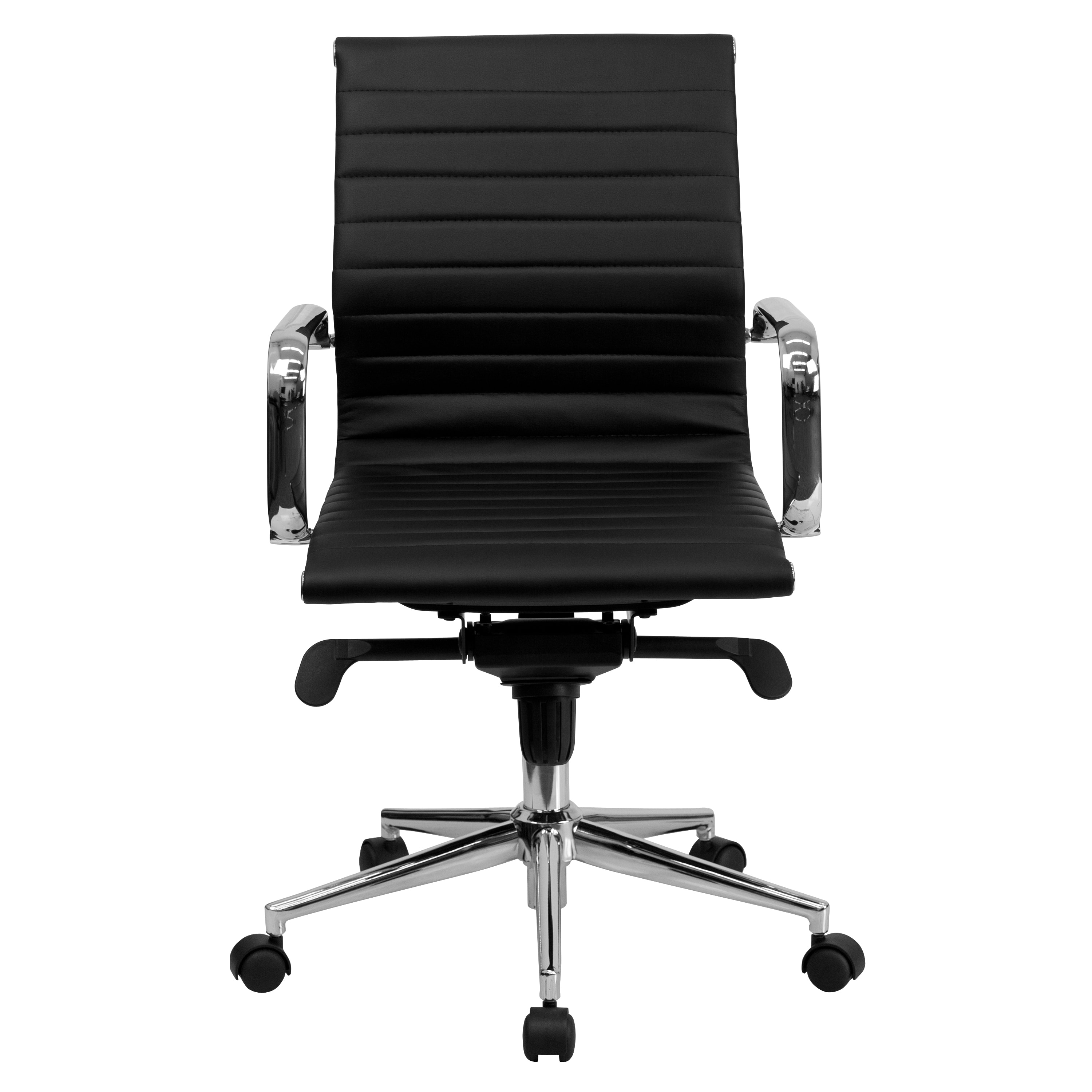 black ribbed office chair        <h3 class=